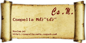 Csepella Máté névjegykártya